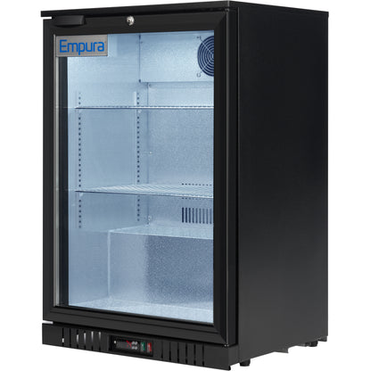 24" Countertop Black Swing Commercial Glass Door Merchandiser Refrigerator - 5 cu ft