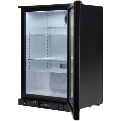 24" Countertop Black Swing Commercial Glass Door Merchandiser Refrigerator - 5 cu ft