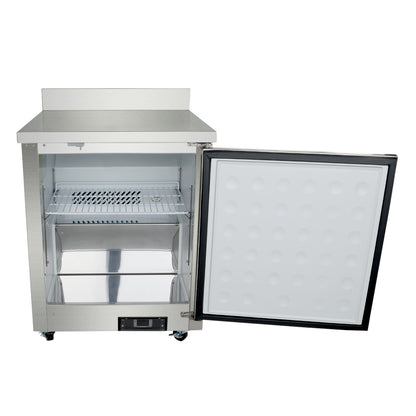 28" Single Door Commercial Undercounter Refrigerator with Backsplash