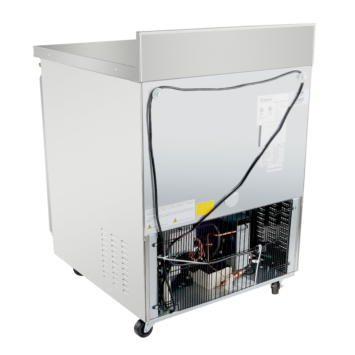 28" Single Door Commercial Undercounter Refrigerator with Backsplash