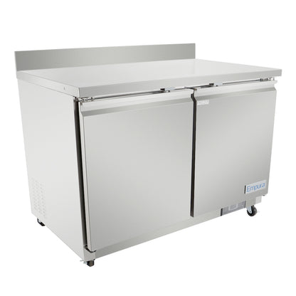 48" Two Door Commercial Work Top Undercounter Freezer
