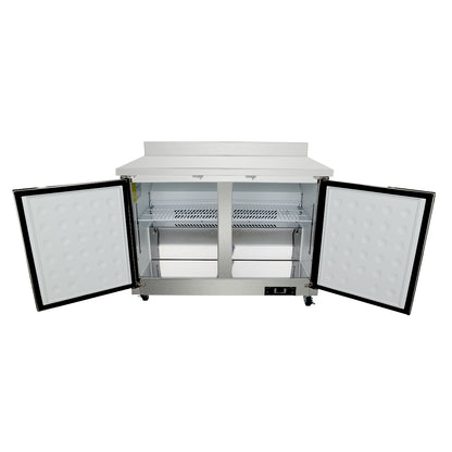 48" Two Door Commercial Work Top Undercounter Freezer