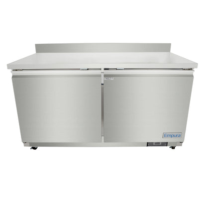 61" Two Door Commercial Work Top Undercounter Freezer