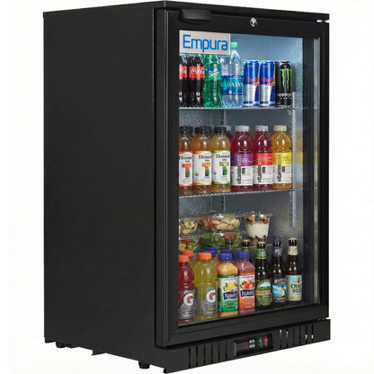 24" Countertop Black Swing Commercial Glass Door Merchandiser Refrigerator - 5 cu ft
