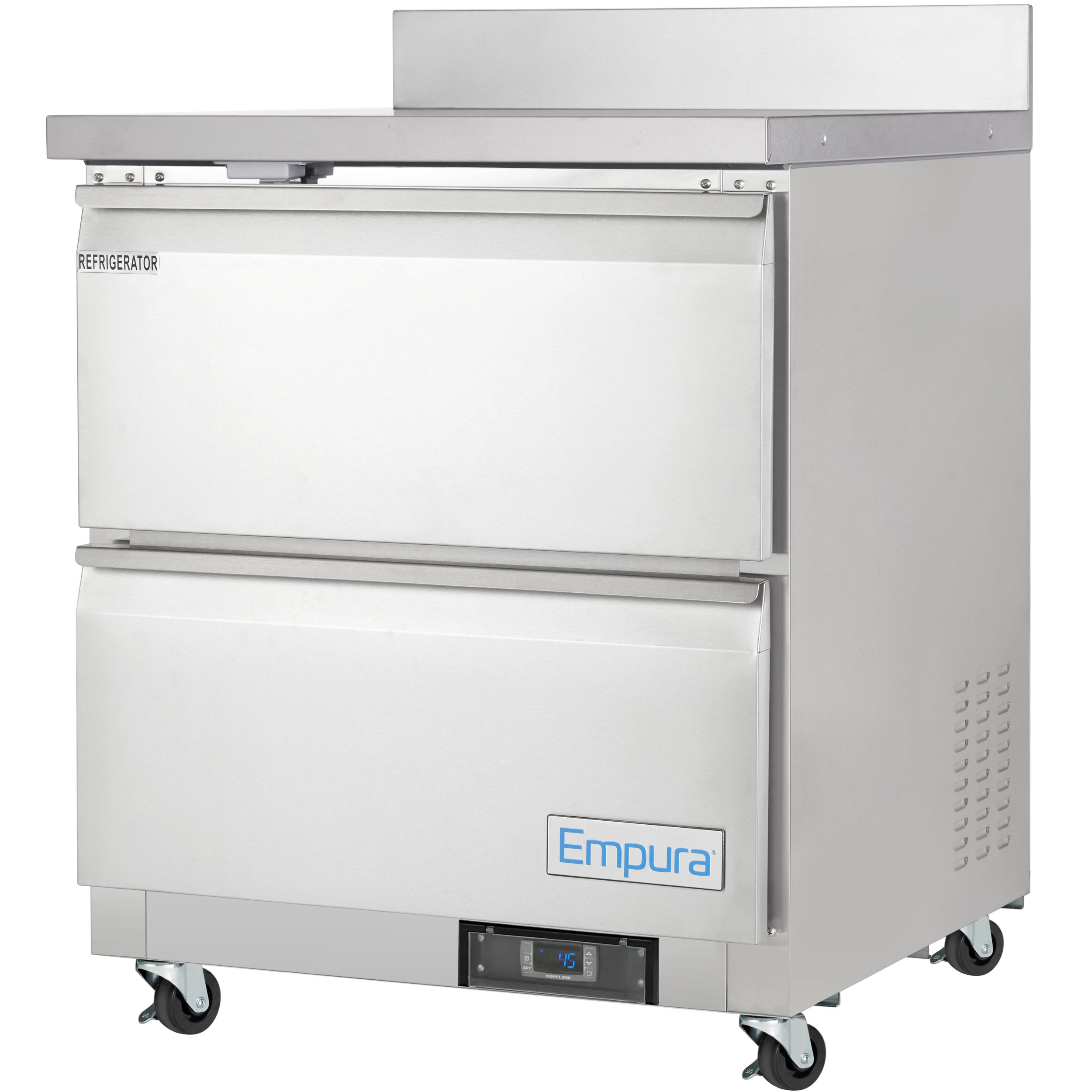 28" Two Drawer Commercial Work Top Undercounter Reach-In Refrigerator