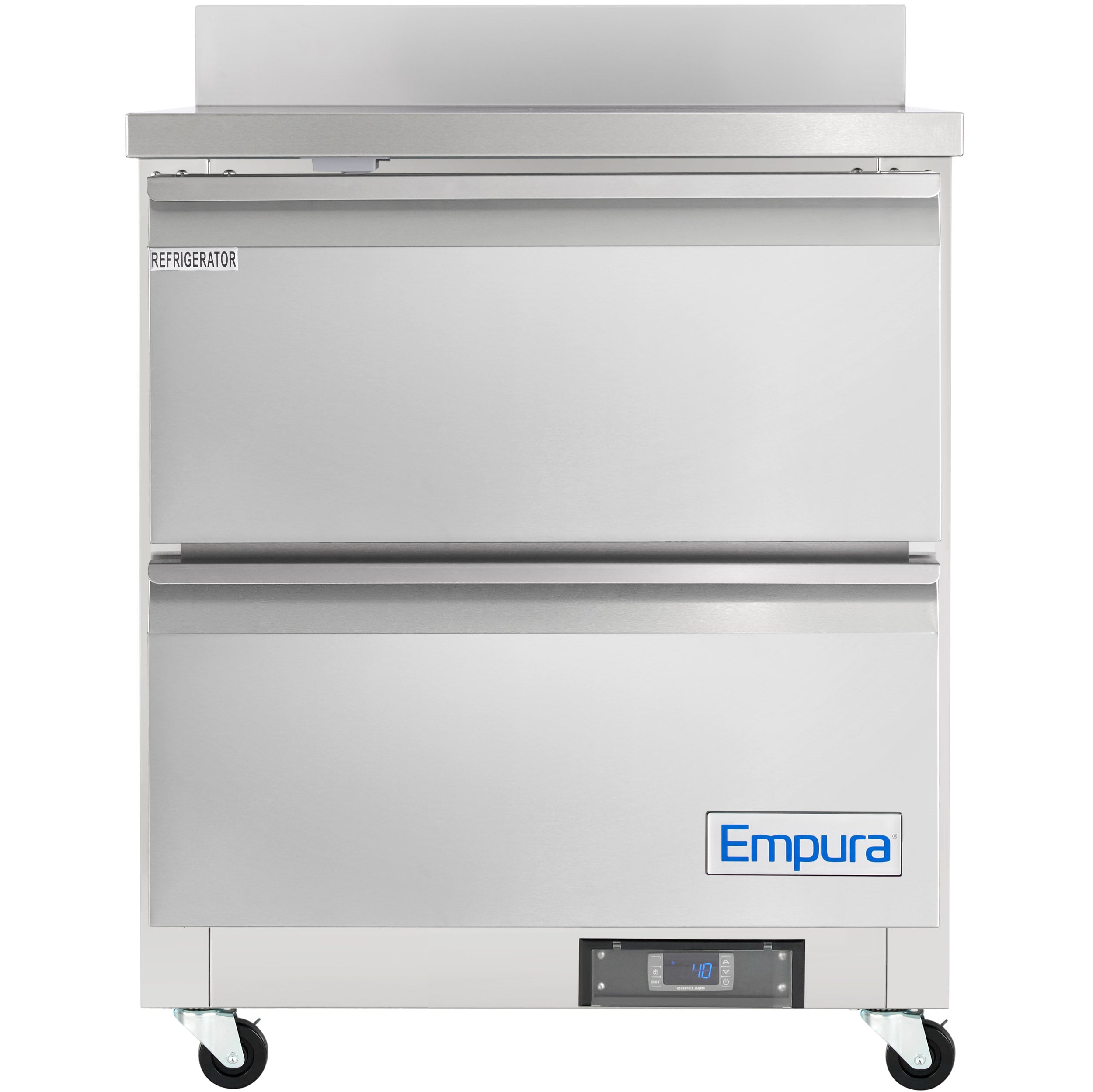 28" Two Drawer Commercial Work Top Undercounter Reach-In Refrigerator