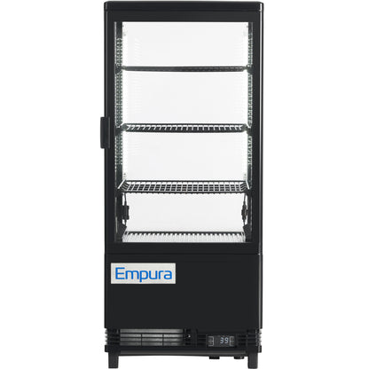 17" Black 1 Door Refrigerated Display Case Countertop - 2.8 cu ft