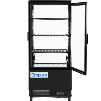 17" Black 1 Door Refrigerated Display Case Countertop - 2.8 cu ft
