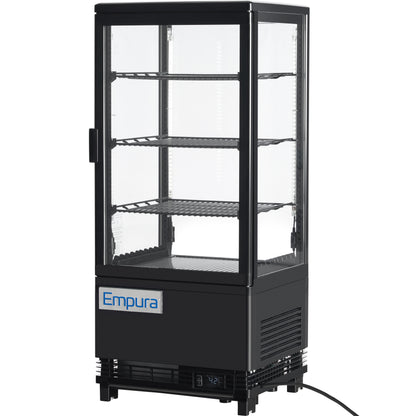 17" Black 1 Door Refrigerated Display Case Countertop - 2.8 cu ft