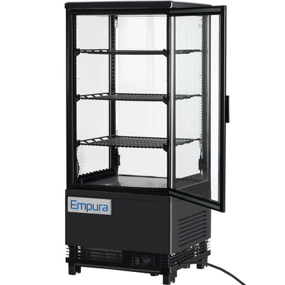 17" Black 1 Door Refrigerated Display Case Countertop - 2.8 cu ft