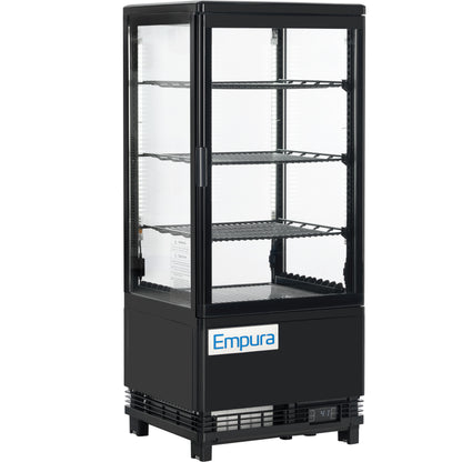 17" Black 1 Door Refrigerated Display Case Countertop - 2.8 cu ft