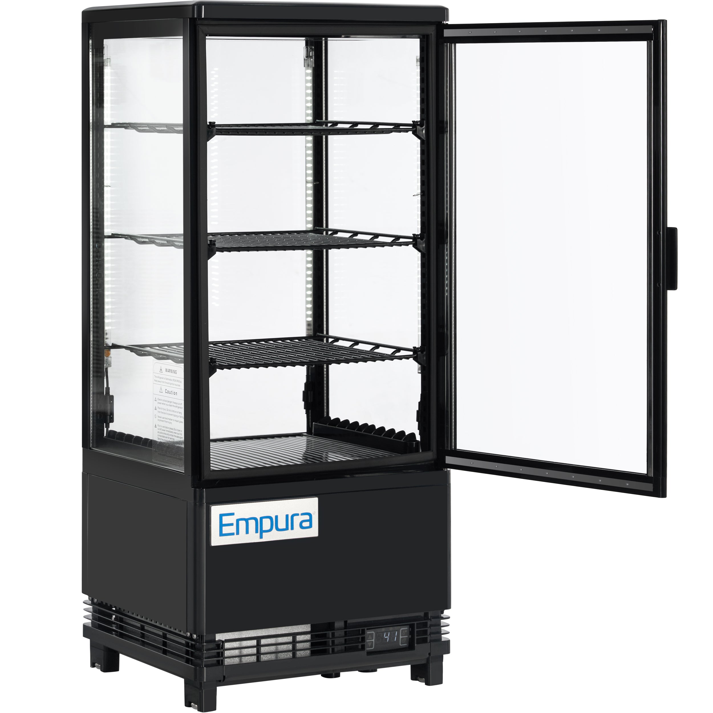 17" Black 1 Door Refrigerated Display Case Countertop - 2.8 cu ft