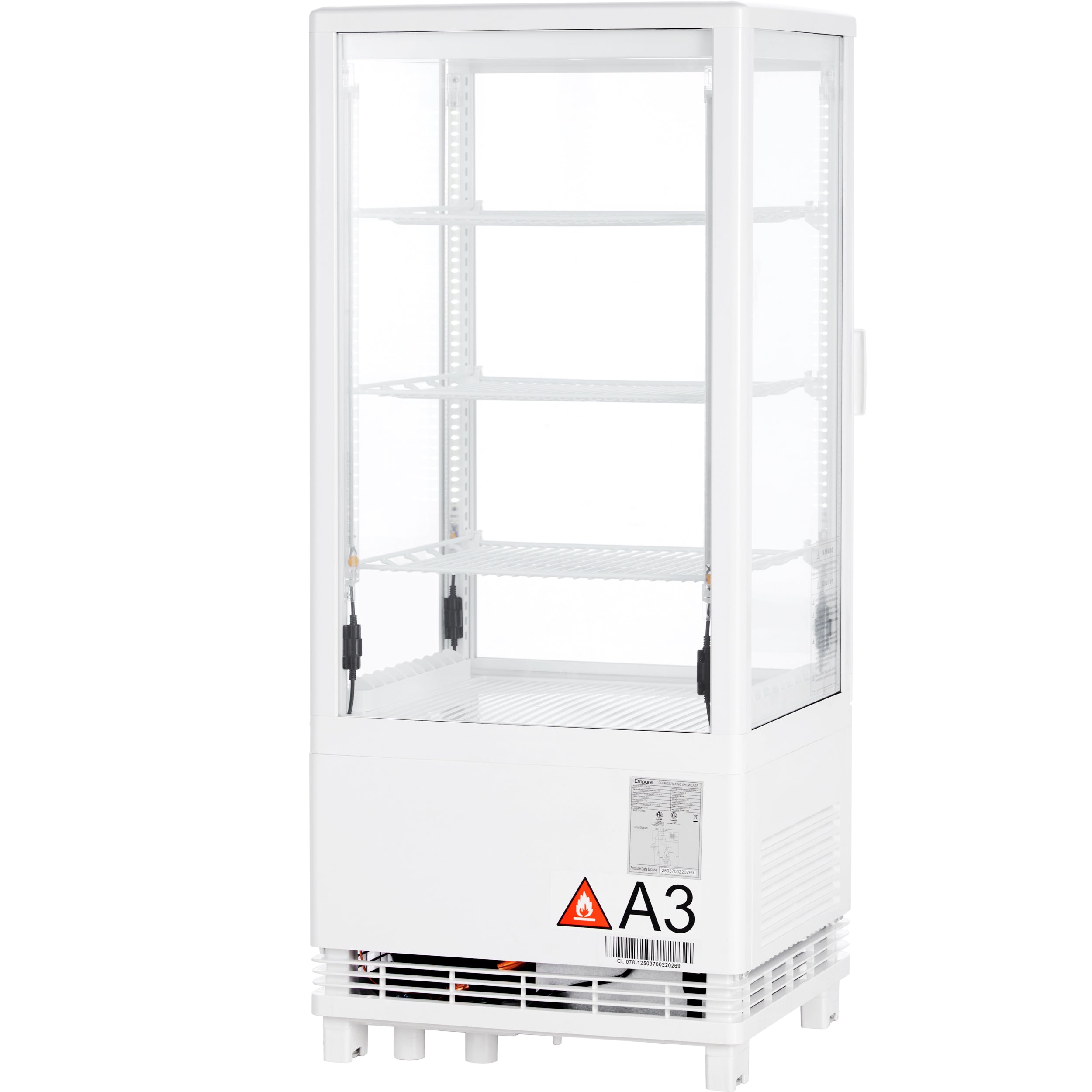 17" White 1 Door Refrigerated Display Case Countertop - 2.8 cu ft
