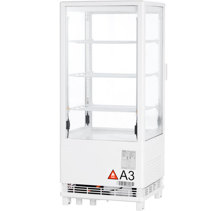 17" White 1 Door Refrigerated Display Case Countertop - 2.8 cu ft
