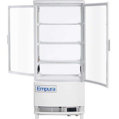 17" White 2 Door Refrigerated Display Case Countertop - 3 cu ft