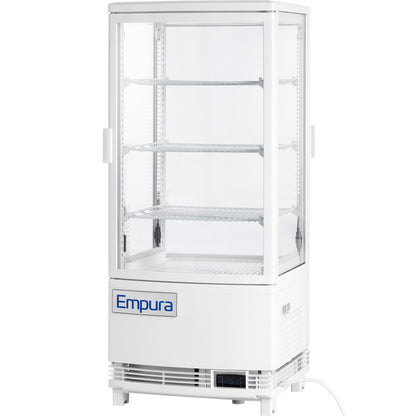 17" White 2 Door Refrigerated Display Case Countertop - 3 cu ft