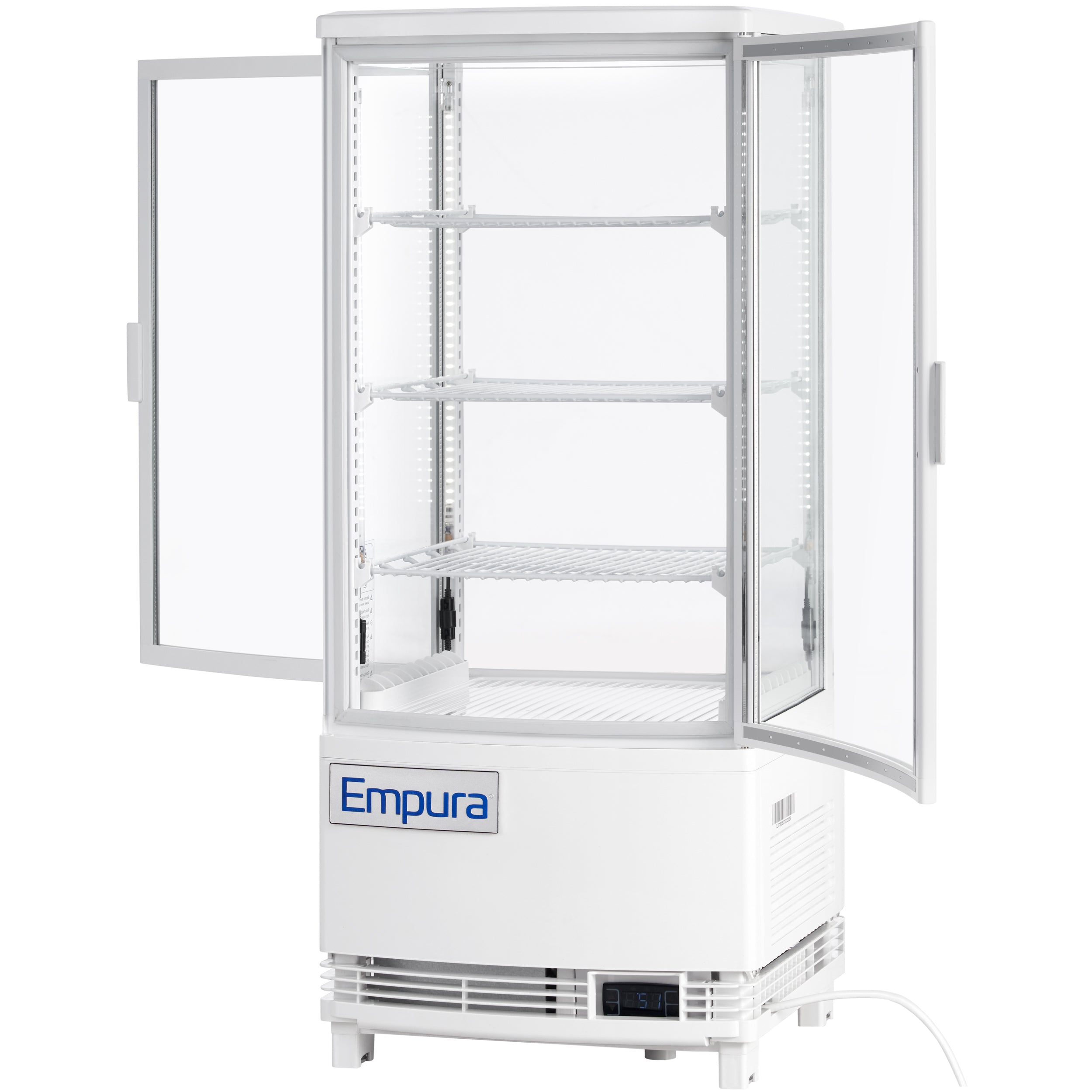 17" White 2 Door Refrigerated Display Case Countertop - 3 cu ft