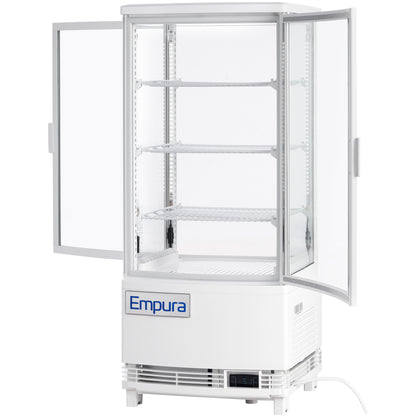 17" White 2 Door Refrigerated Display Case Countertop - 3 cu ft