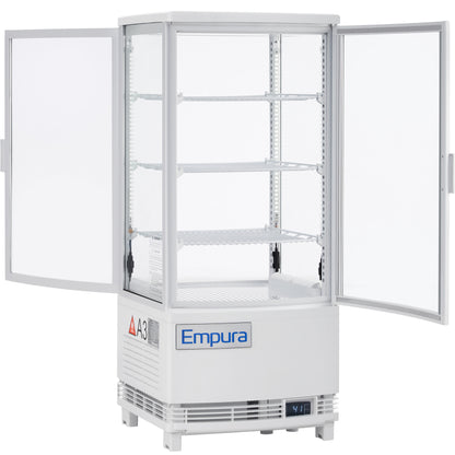 17" White 2 Door Refrigerated Display Case Countertop - 3 cu ft