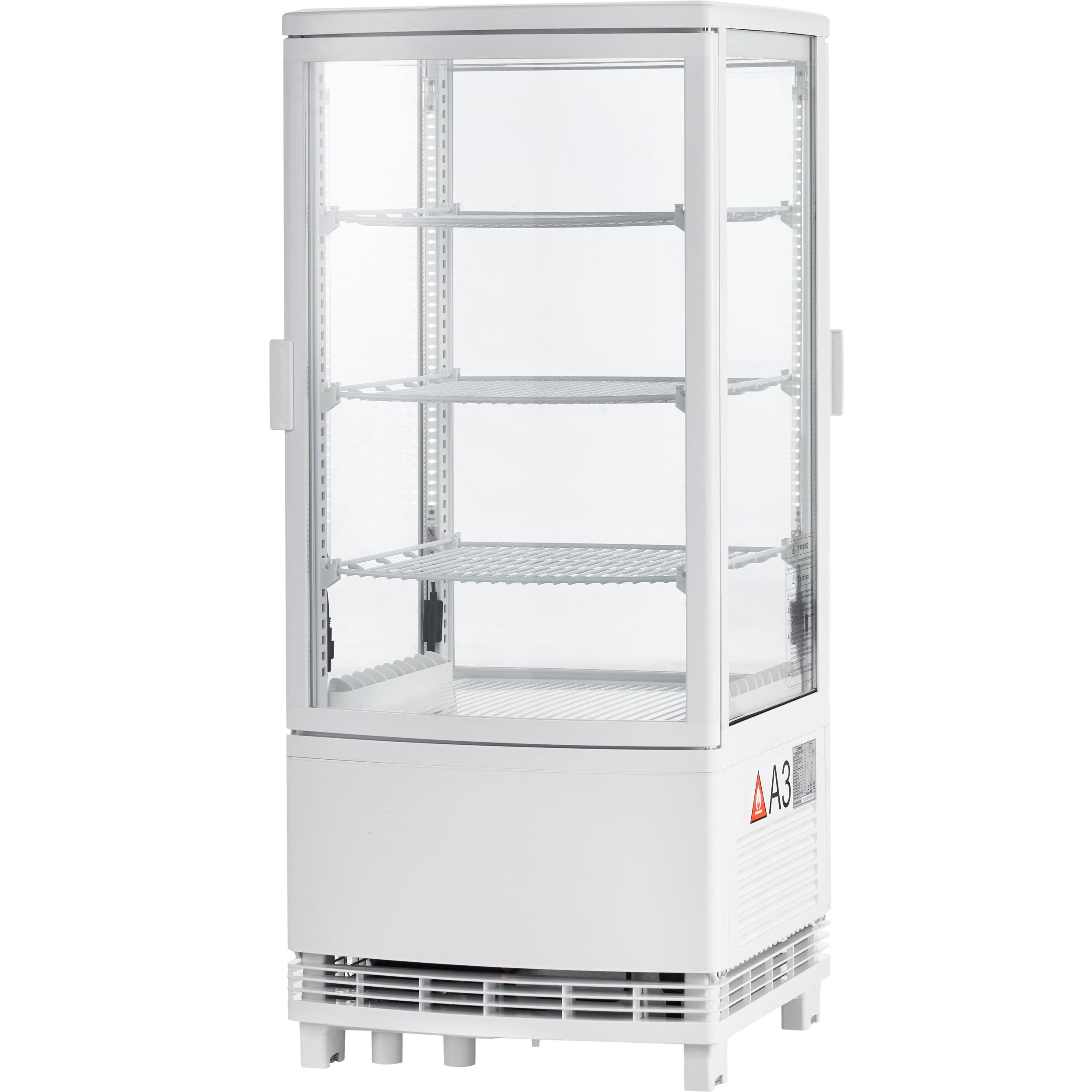 17" White 2 Door Refrigerated Display Case Countertop - 3 cu ft