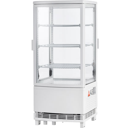 17" White 2 Door Refrigerated Display Case Countertop - 3 cu ft