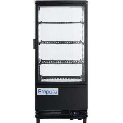 17" Black 2 Door Refrigerated Display Case Countertop - 3 cu ft