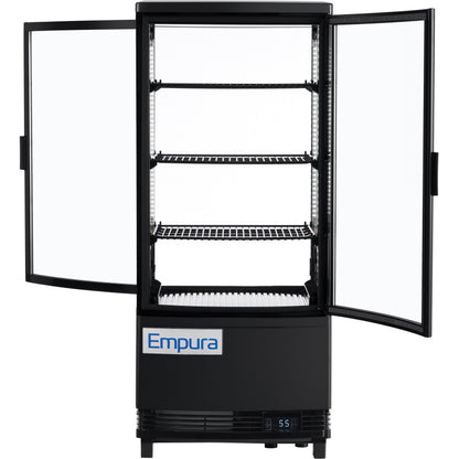 17" Black 2 Door Refrigerated Display Case Countertop - 3 cu ft