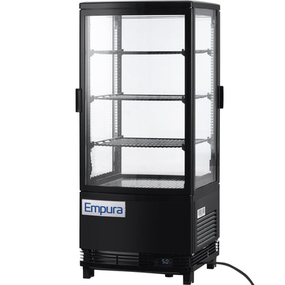 17" Black 2 Door Refrigerated Display Case Countertop - 3 cu ft