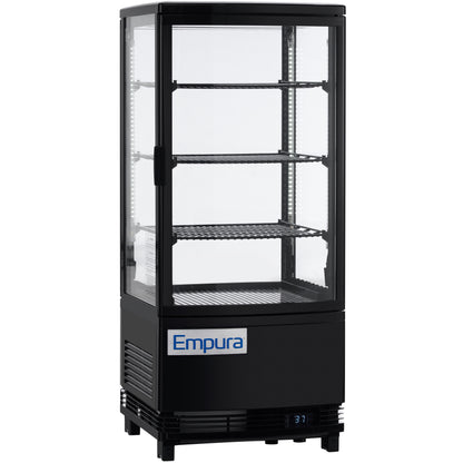 17" Black 2 Door Refrigerated Display Case Countertop - 3 cu ft
