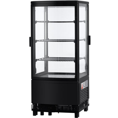 17" Black 2 Door Refrigerated Display Case Countertop - 3 cu ft