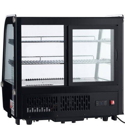28" Black Refrigerated Display Case Countertop - 4.2 cu ft