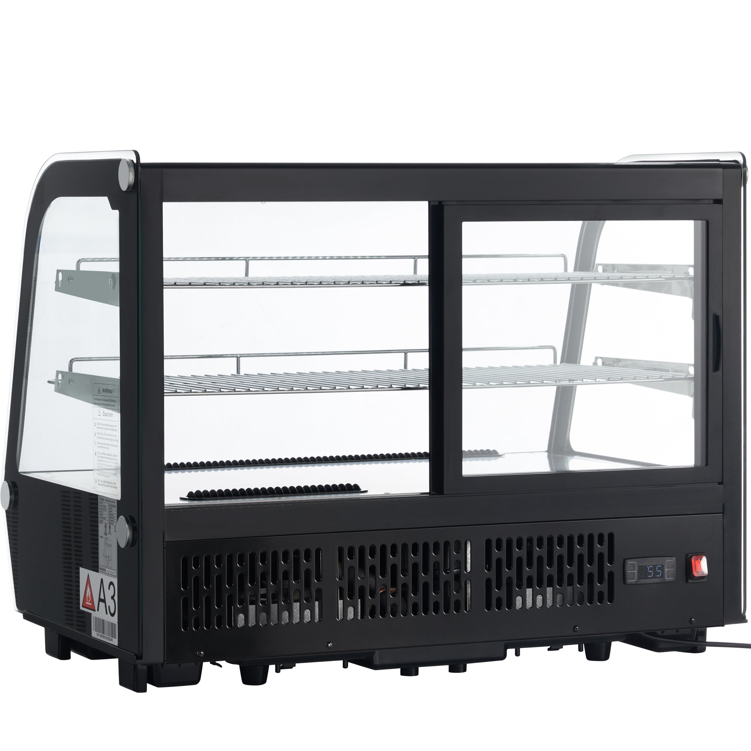 35" Black Refrigerated Display Case Countertop - 5.6 cu ft