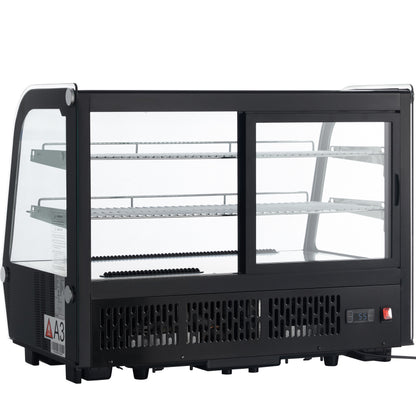 35" Black Refrigerated Display Case Countertop - 5.6 cu ft