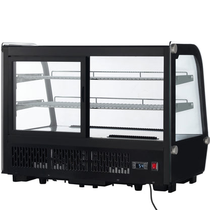 35" Black Refrigerated Display Case Countertop - 5.6 cu ft