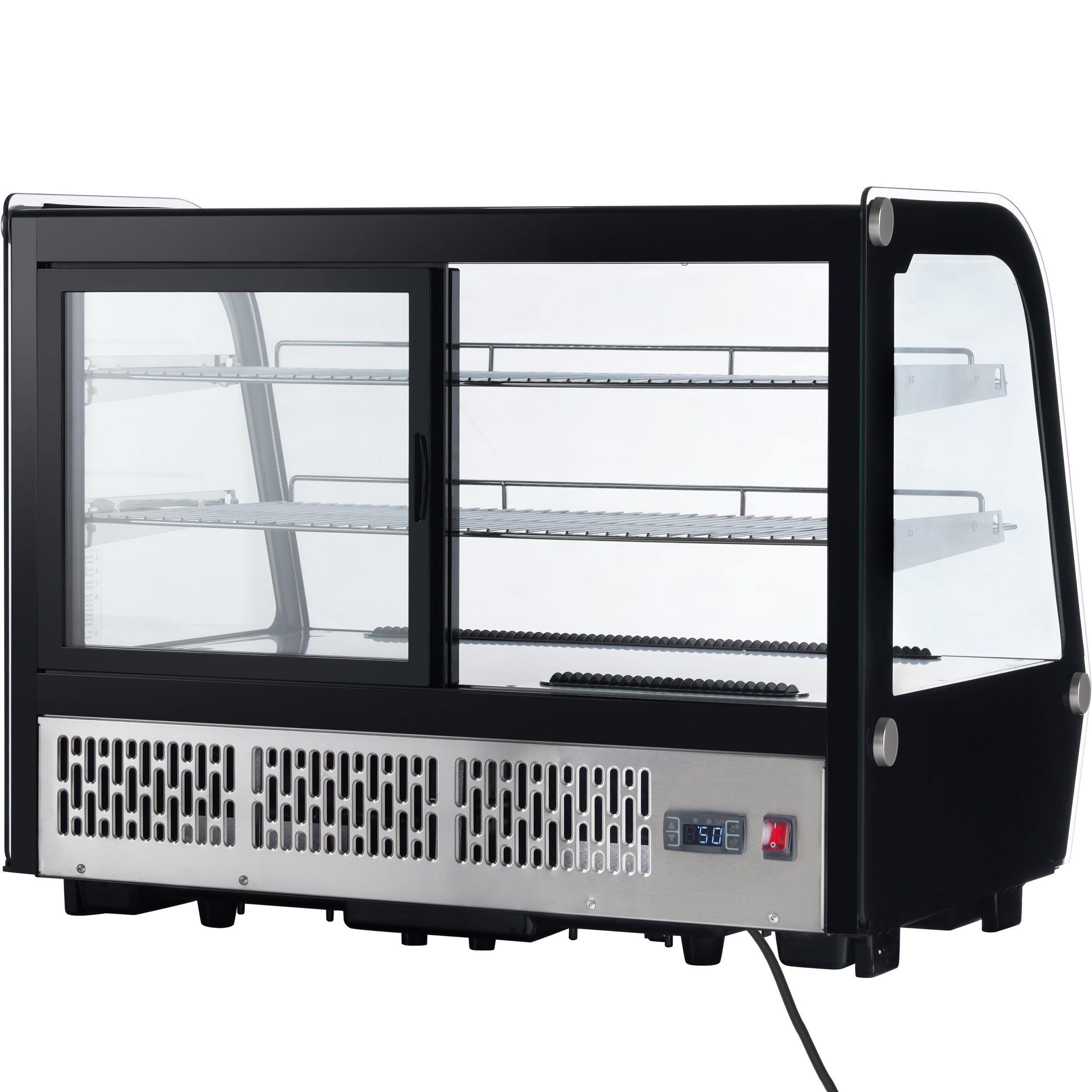 35" Stainless Steel Refrigerated Display Case Countertop - 5.6 cu ft
