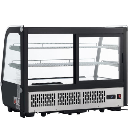 35" Stainless Steel Refrigerated Display Case Countertop - 5.6 cu ft