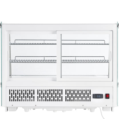 35" White Refrigerated Display Case Countertop - 5.6 cu ft