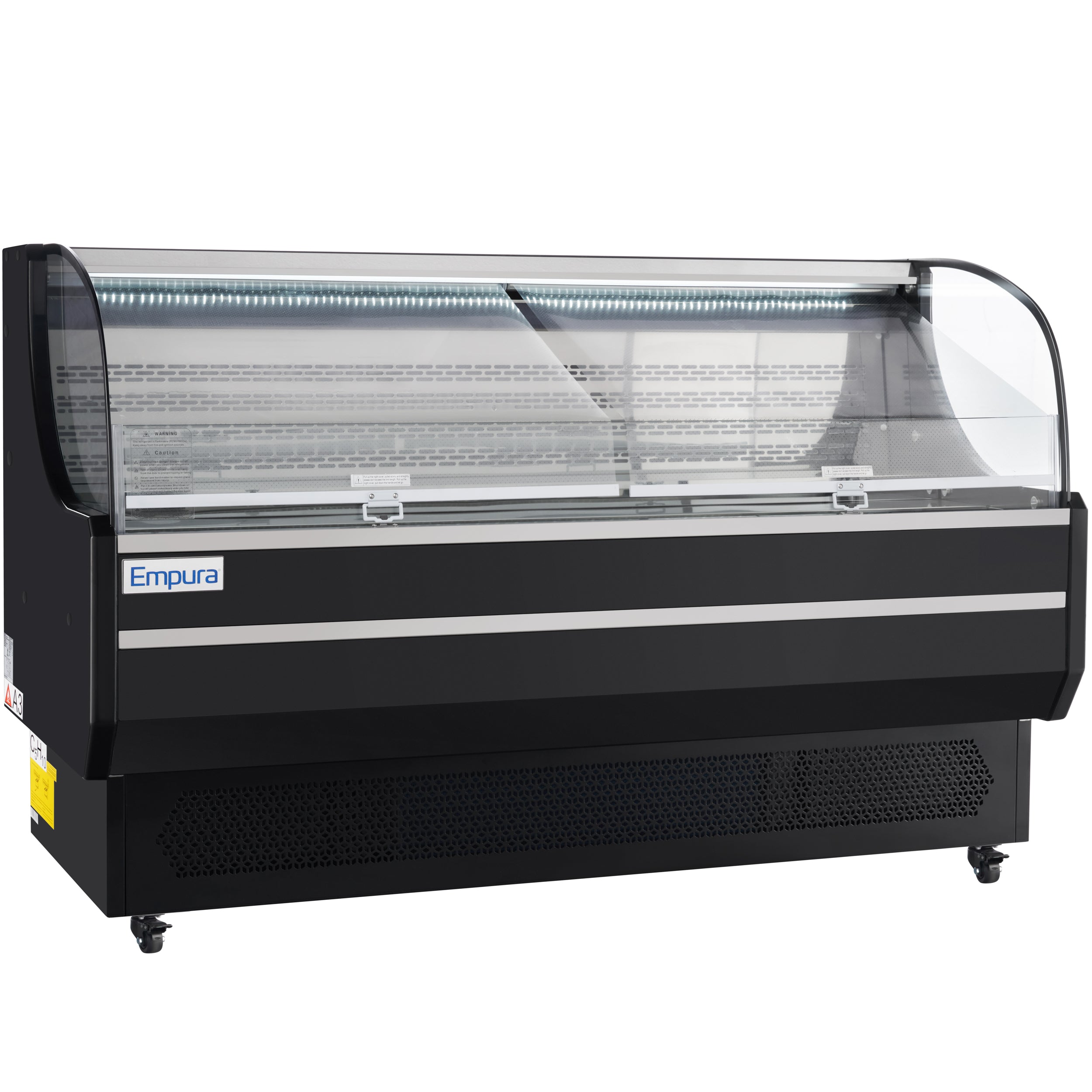 71" Black Commercial Open Refrigerated Display - 15.9 cu ft