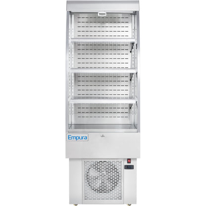 24" Stainless Steel Commercial Open Refrigerated Display Case - 8.8 cu ft