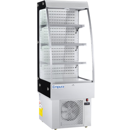 24" Stainless Steel Commercial Open Refrigerated Display Case - 8.8 cu ft
