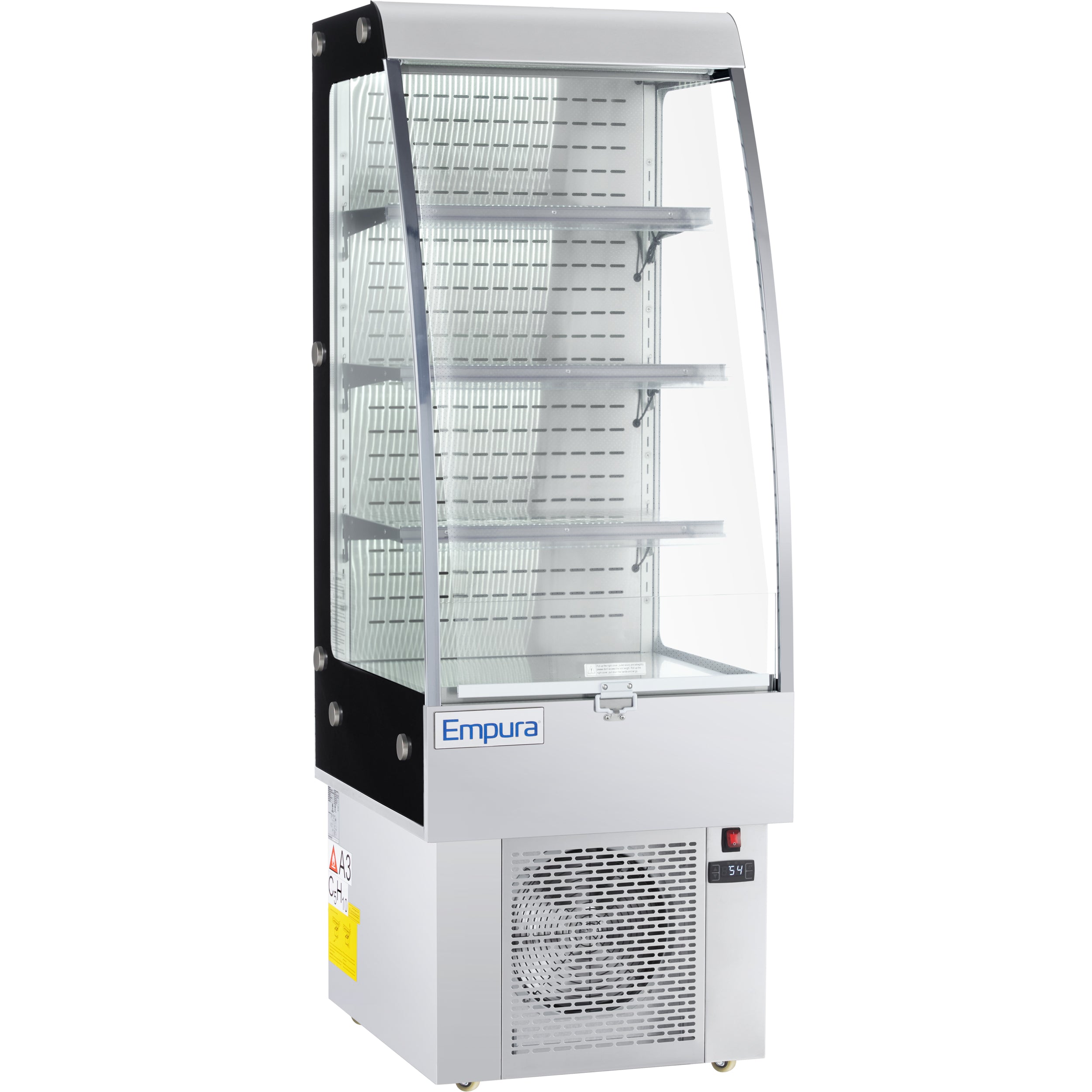 24" Stainless Steel Commercial Open Refrigerated Display Case - 8.8 cu ft