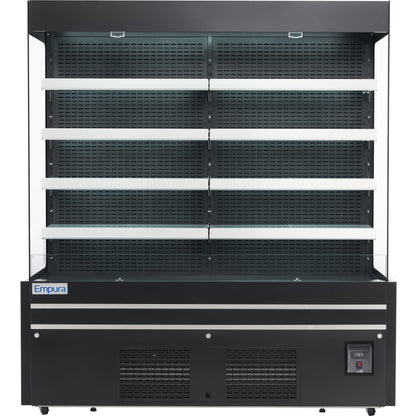 72" Black Commercial Open Refrigerated Display - 40.9 cu ft