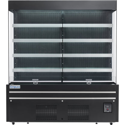 72" Black Commercial Open Refrigerated Display - 40.9 cu ft