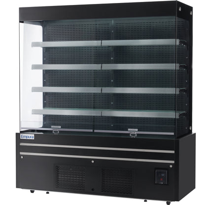 72" Black Commercial Open Refrigerated Display - 40.9 cu ft