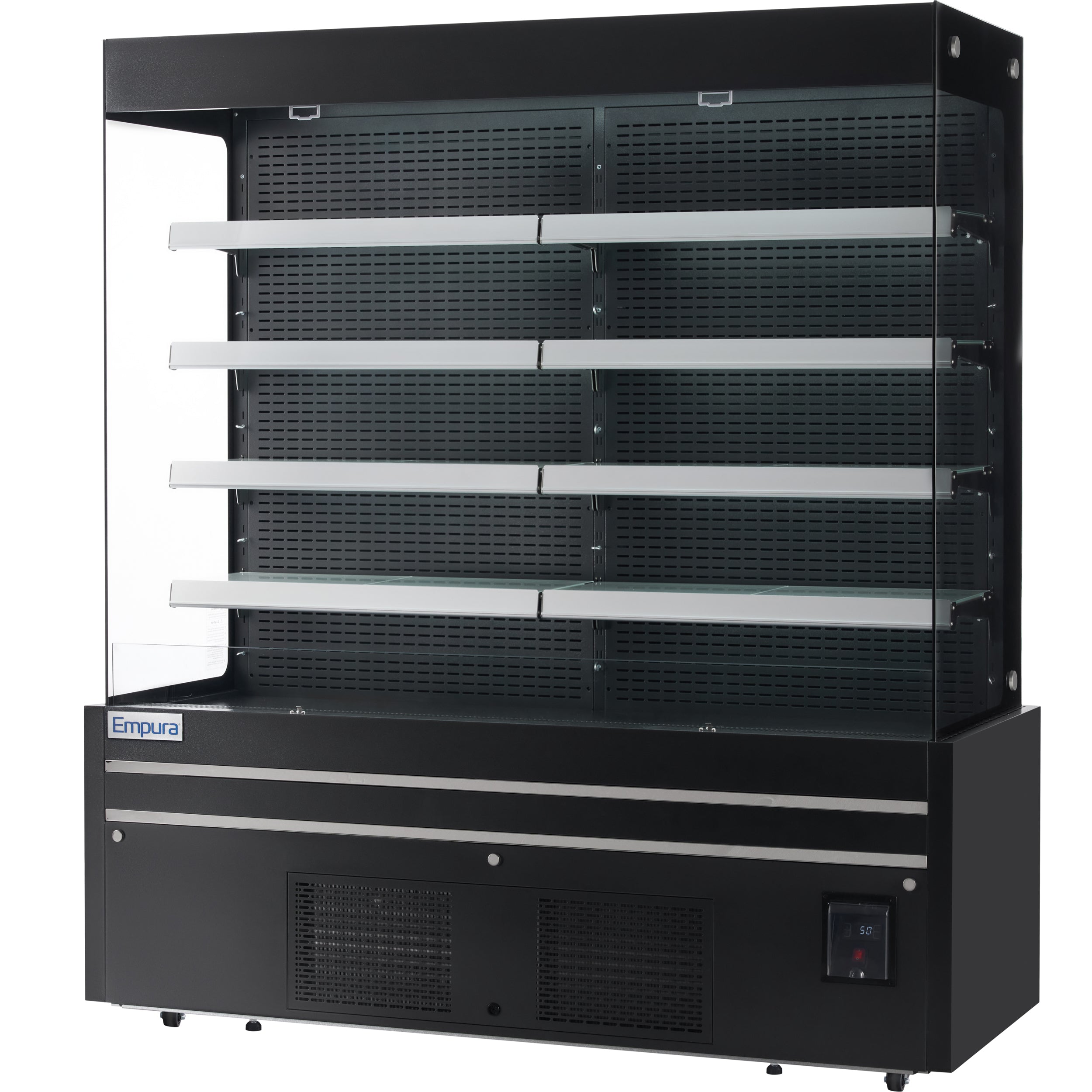 72" Black Commercial Open Refrigerated Display - 40.9 cu ft