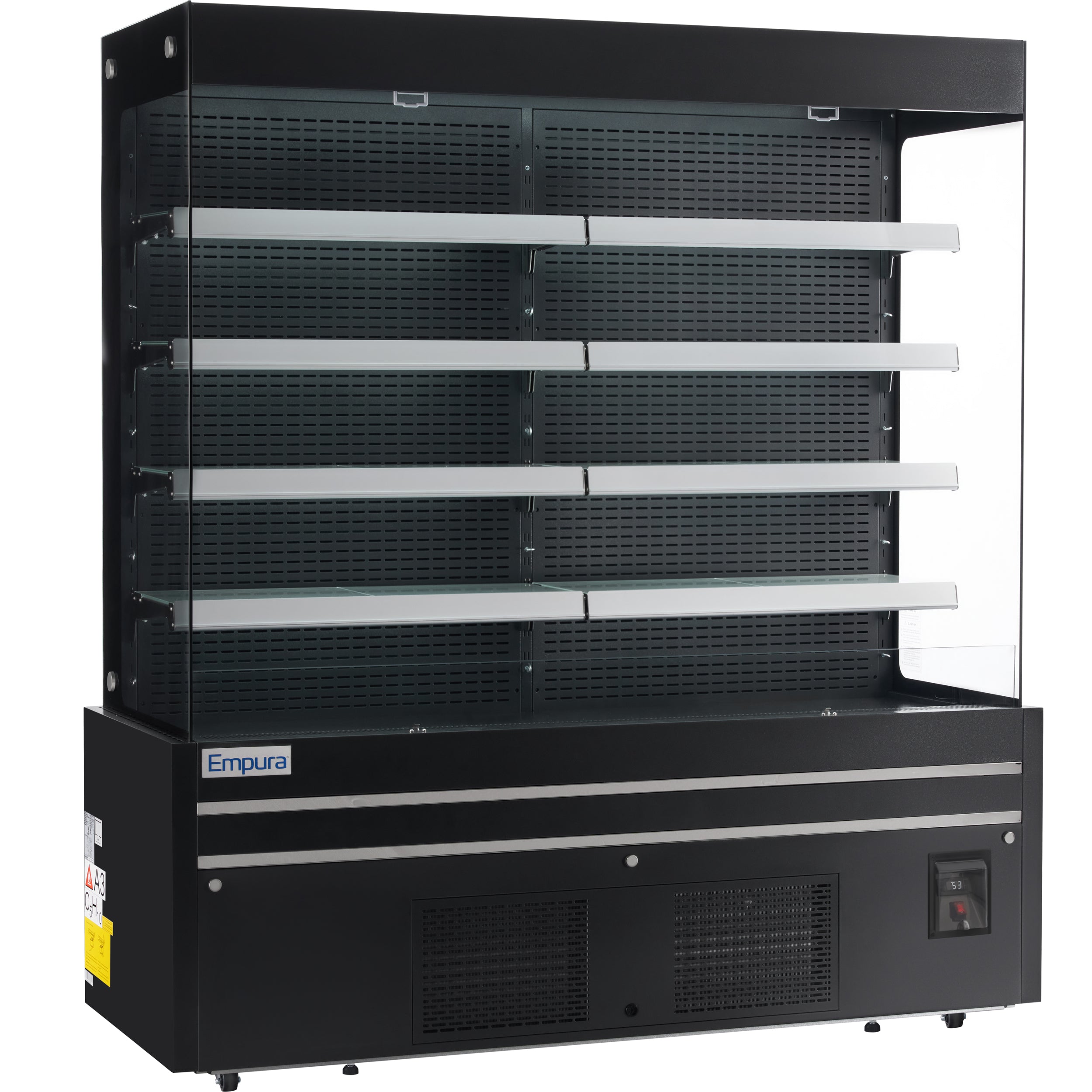 72" Black Commercial Open Refrigerated Display - 40.9 cu ft