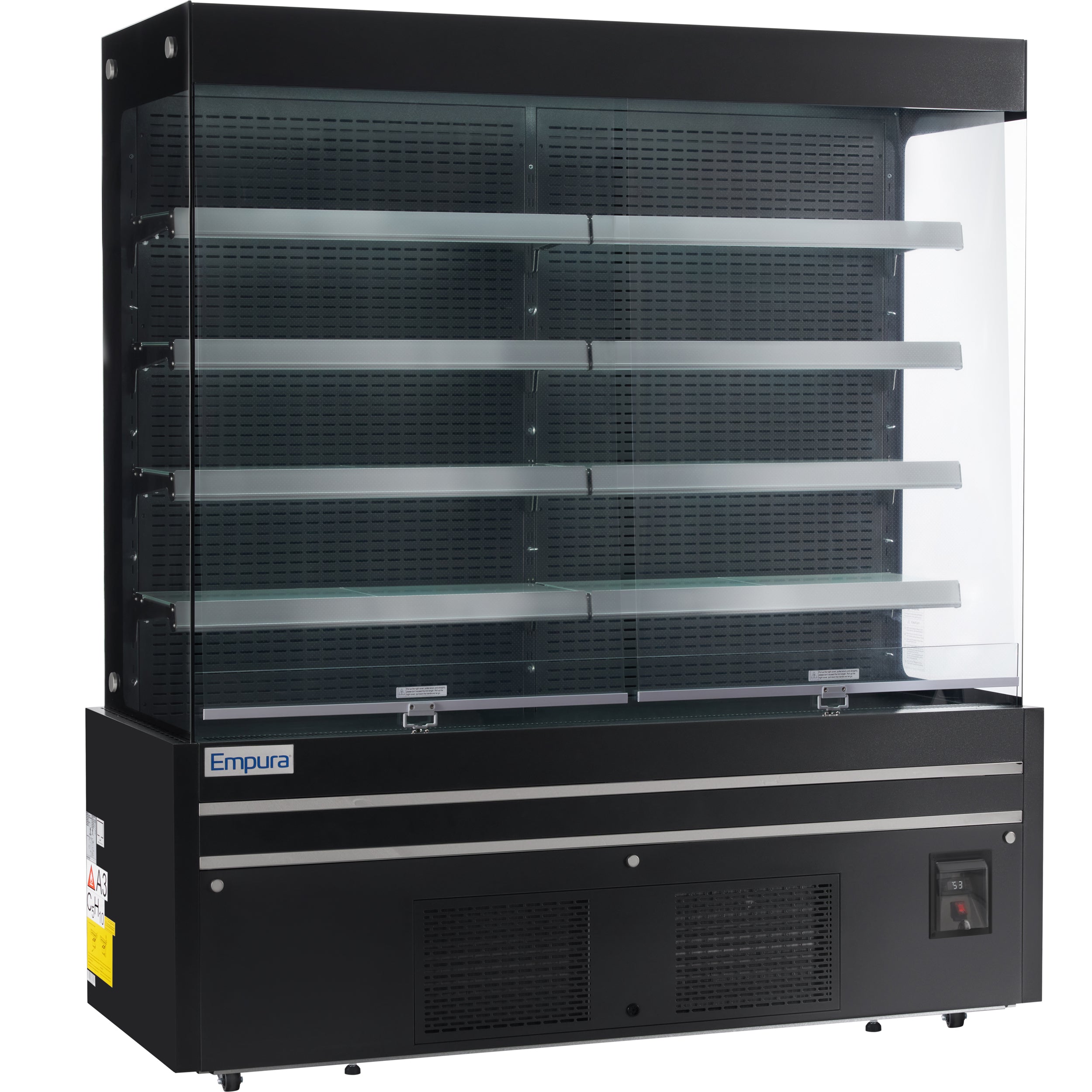 72" Black Commercial Open Refrigerated Display - 40.9 cu ft