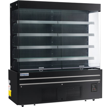 72" Black Commercial Open Refrigerated Display - 40.9 cu ft