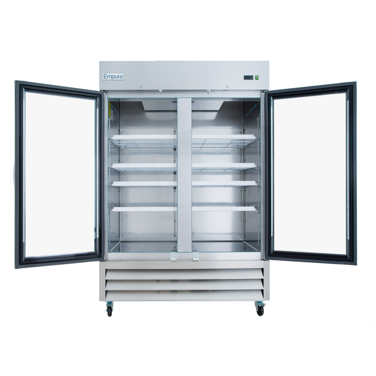 Empura E-KB54FG 54" Freezer 2 Glass Door Stainless Reach In - 43.9 cu. ft.