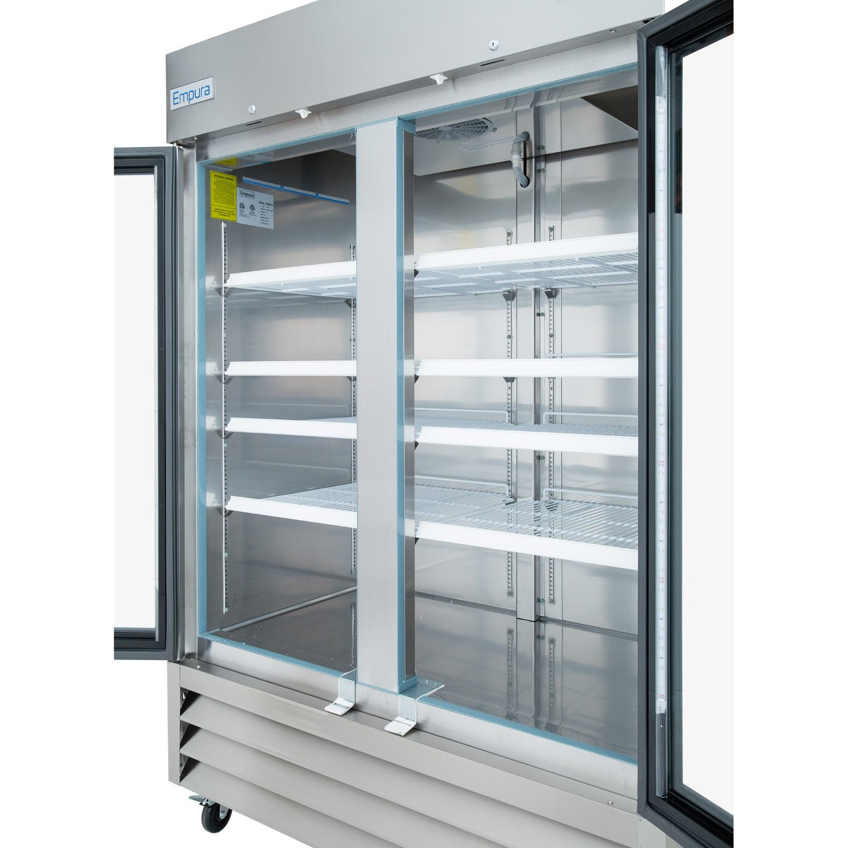 Empura E-KB54FG 54" Freezer 2 Glass Door Stainless Reach In - 43.9 cu. ft.